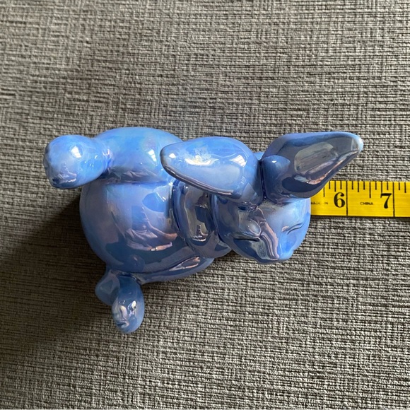 Vintage Norcrest Korea Iridescent Blue Laying Bunny Rabbit Figurine - Picture 9 of 11